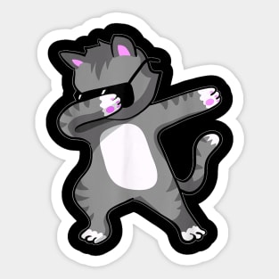 Dabbing Cat    Funny Cat Dab Dance  Gift Sticker